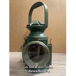 *RAILWAY SIGNAL LAMP GREEN MARKED 1945 WW2 MOD HARRY J PRATT & CO LTD