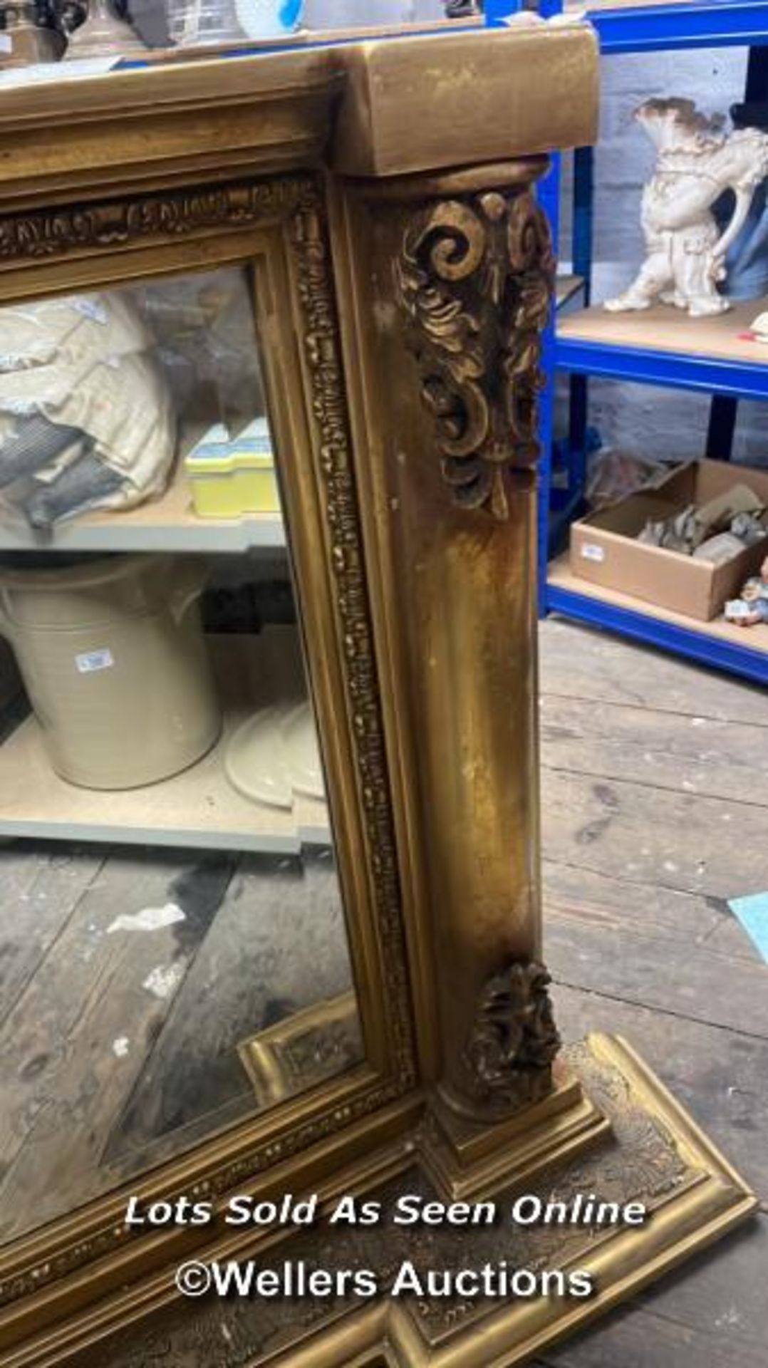 VICTORIAN STYLE GILT OVERMANTLE MIRROR, 140 X 84CM - Image 3 of 4