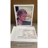 ROBERT REDFORD, FRAMED PHOTO BARING A SIGNATURE WITH COPY OF A COA