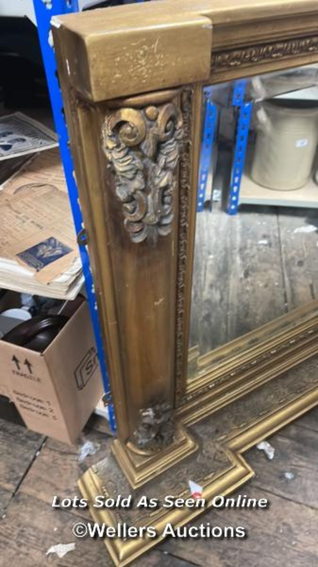 VICTORIAN STYLE GILT OVERMANTLE MIRROR, 140 X 84CM - Image 2 of 4