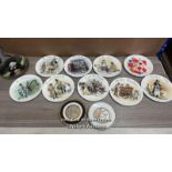 TWELVE COLLECTABLE PLATES INCLUDING EIGHT WEDGEWOOD JOHN FINNIE COLLECTION, ROYAL ALBERT "