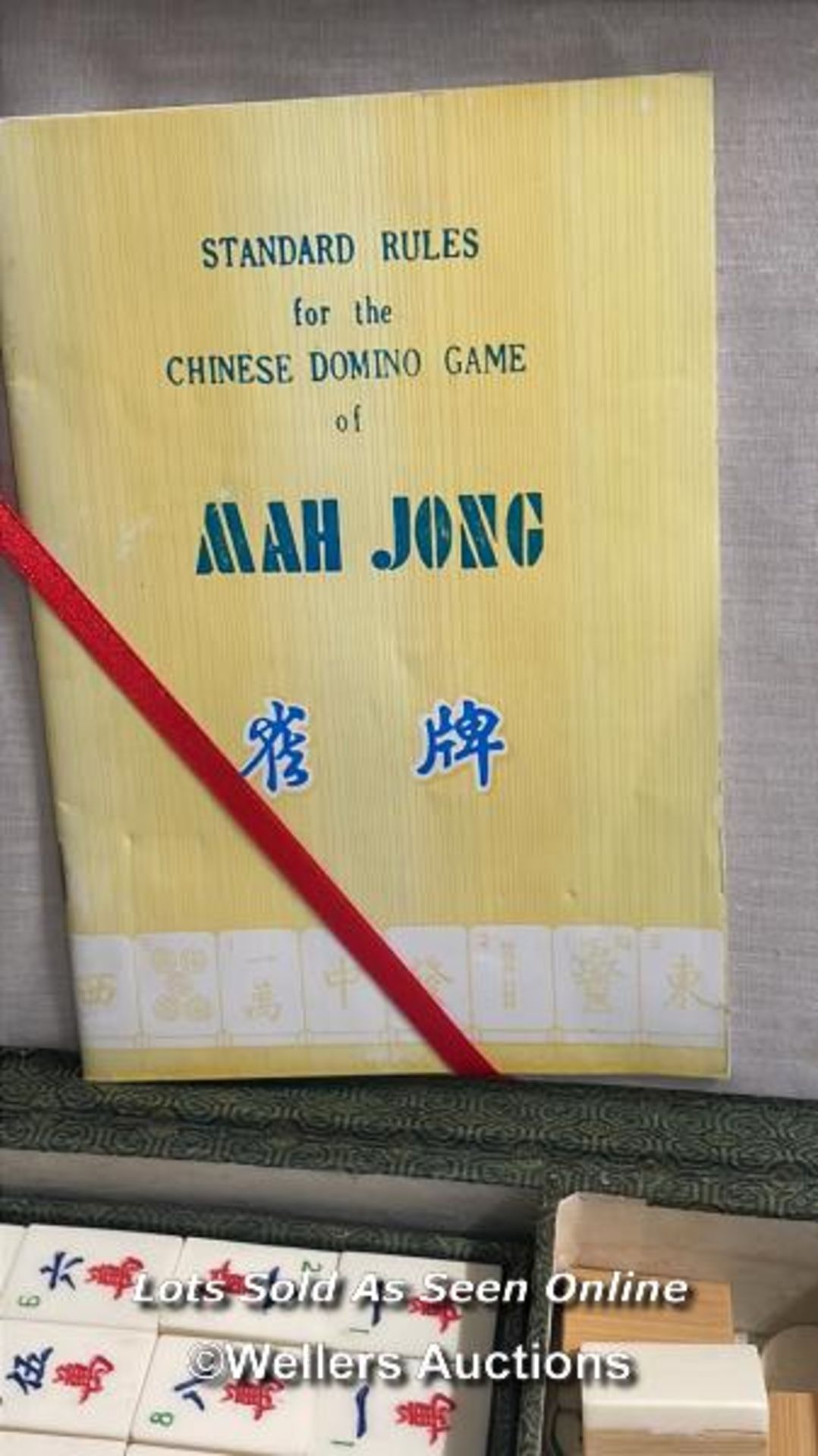 *VINTAGE MAH JONGG MAHJONG SET GAME IN CASE COMPLETE BAMBOO AND BONE - Image 6 of 7