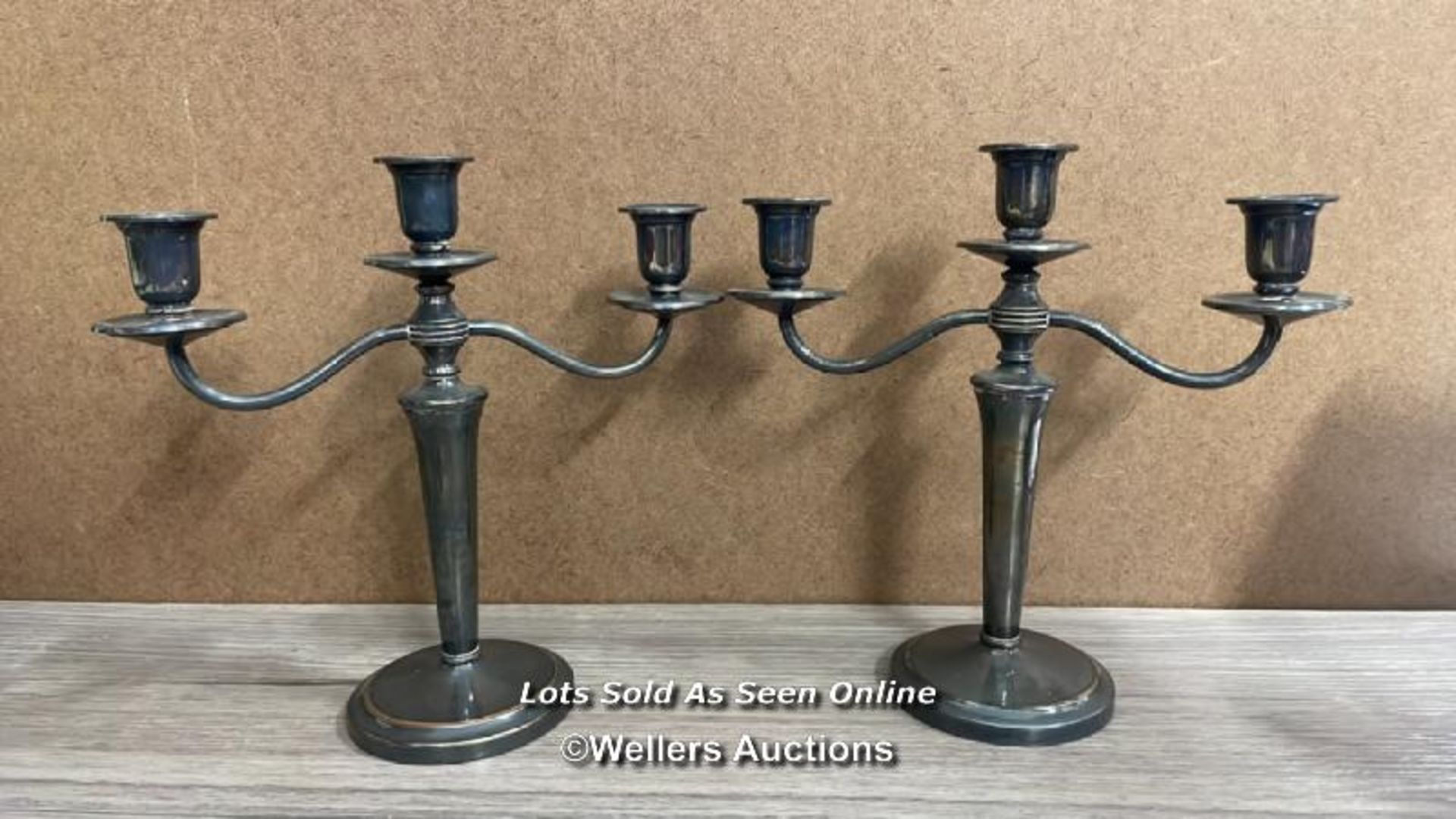 METAL WARE INCLUDING WATER JUG, TWO 3 ARMED CANDLE HOLDERS AND TWO SINGLE CANDLE HOLDERS (5) - Image 4 of 7