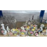 QUANTITY CERAMIC POSY HOLDERS AND GLASSWARE