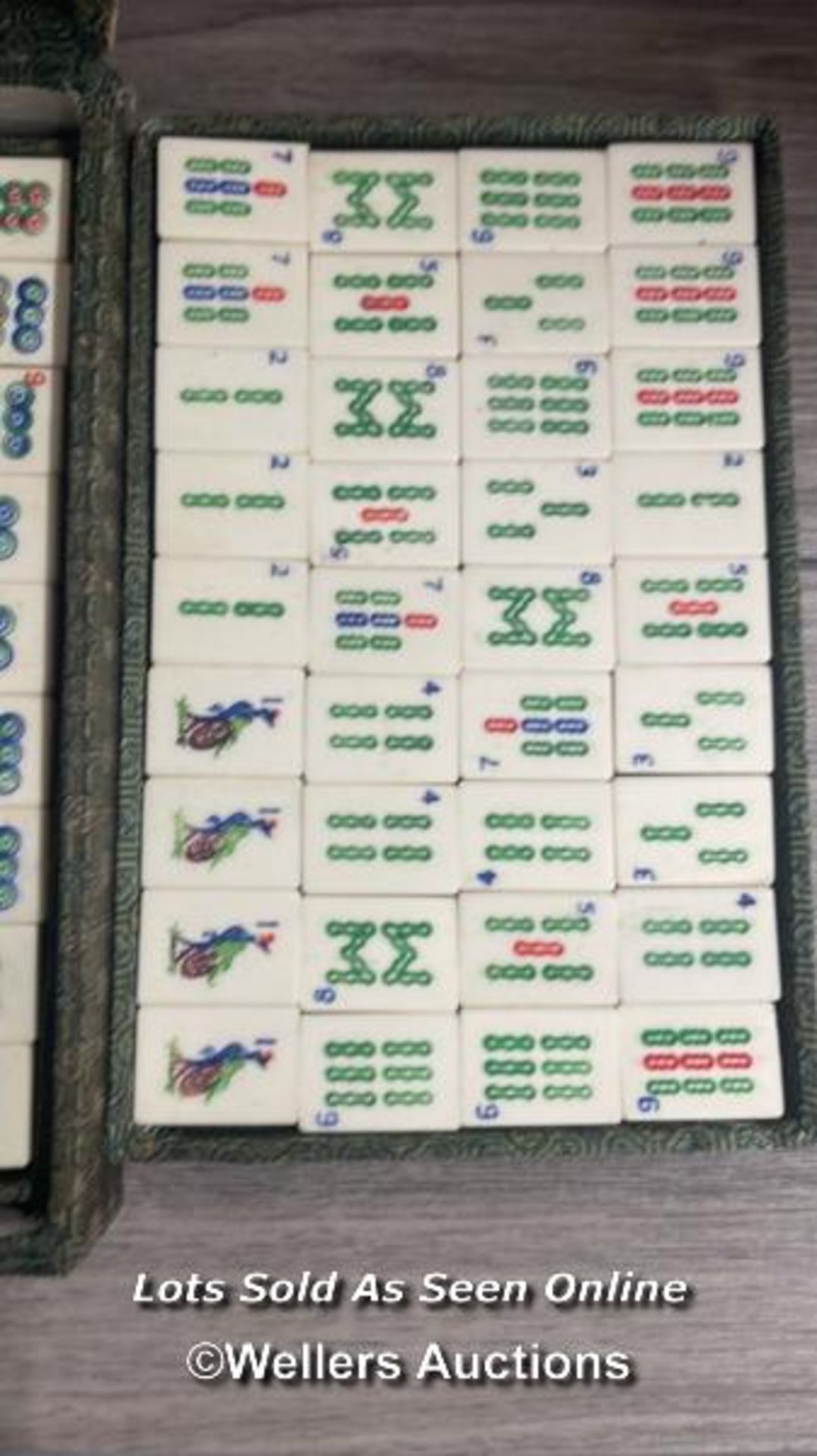 *VINTAGE MAH JONGG MAHJONG SET GAME IN CASE COMPLETE BAMBOO AND BONE - Image 3 of 7