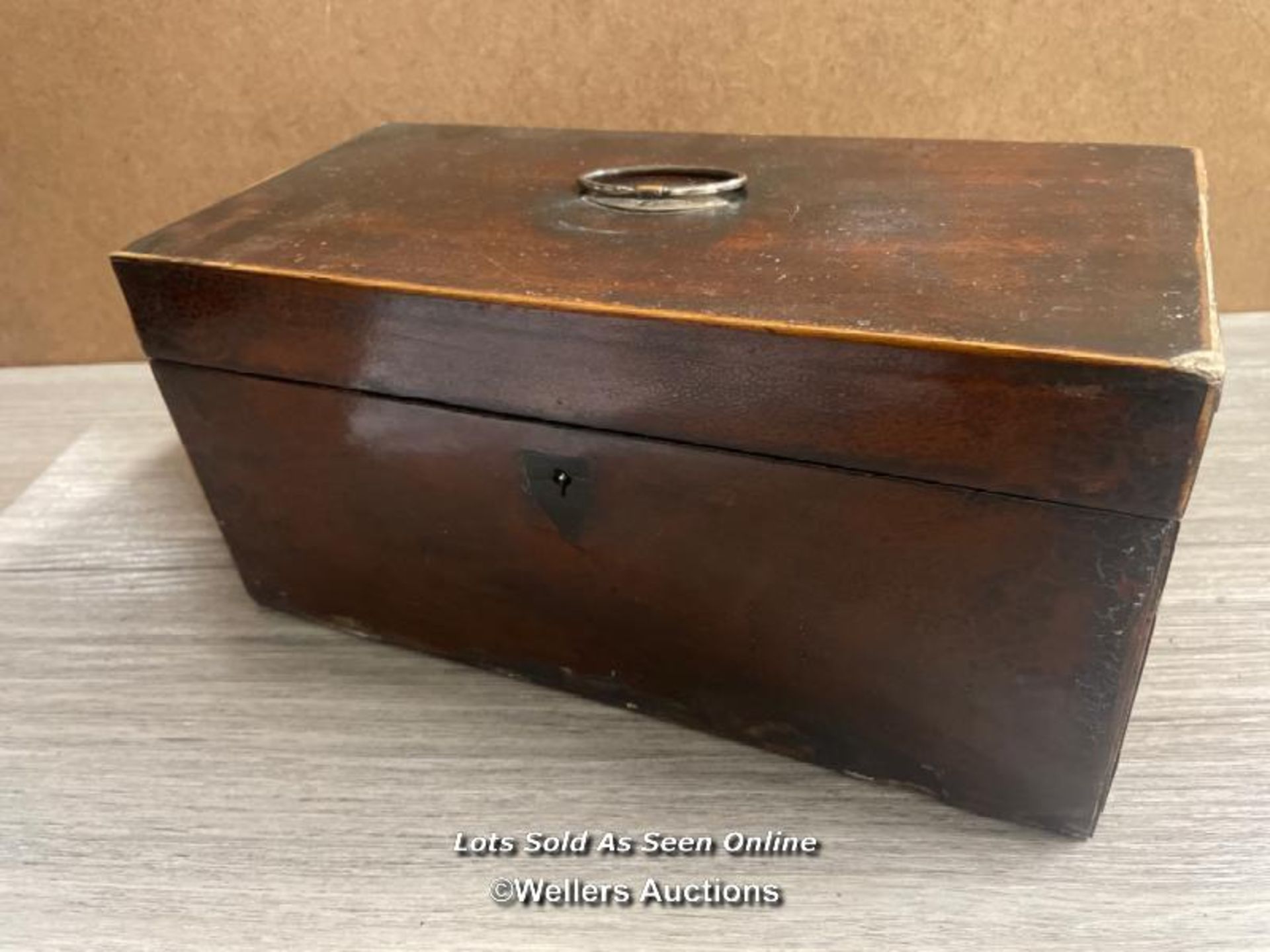 *ANTIQUE GEORGIAN REGENCY MAHOGANY TEA CADDY / BOX