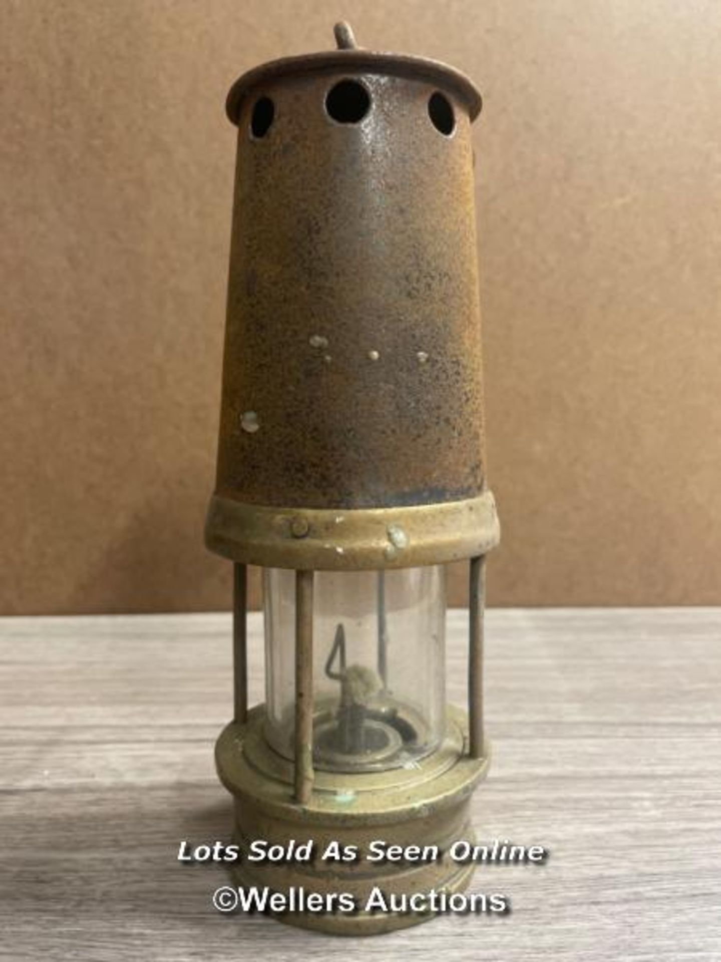 *BRASS AND IRON MINER'S LAMP