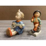 TWO GOEBEL HUMMEL FIGURES: MERRY WANDERER AND GIRL WITH BANJO