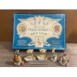 PETER RABBIT'S RACE GAME BY FREDERICK WARNE & CO, TOGETHER WITH SIX FIGURINES