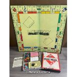 MONOPOLY SET INCLUDING BOARD