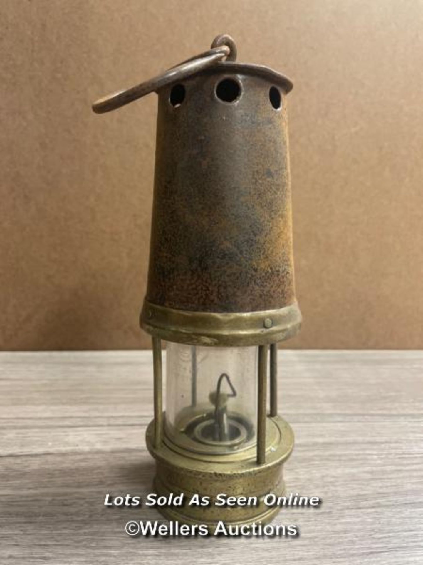 *BRASS AND IRON MINER'S LAMP - Image 2 of 2