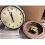 LARGE GENT OF LEICESTER STATION CLOCK; OAK WALL CLOCK SURROUND
