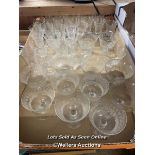 ASSORTED SHERRY GLASSES AND GLASS DESSERT GLASSES