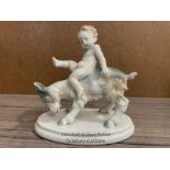 A METZLER & ORLOFF PORCELAIN BOY ON A DONKEY NO.6675, 1.5CM HIGH, VERY GOOD CONDTITION