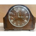 SMITHS ART DECO OAK MANTLE CLOCK, THREE TRAIN MOVEMENT