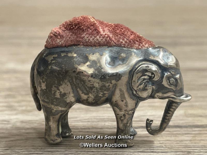 SILVER ELEPHANT PINCUSHION