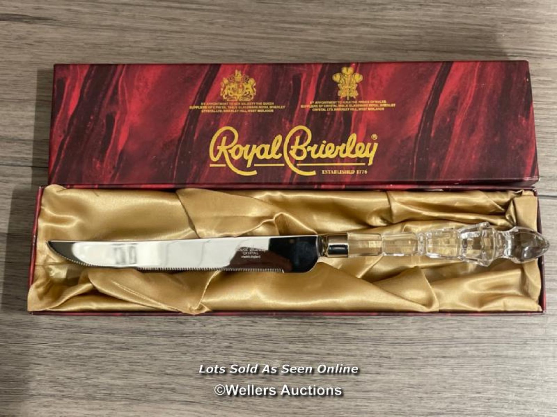 ROYAL BRIERLEY CRYSTAL KNIFE 28CM LONG, BOXED