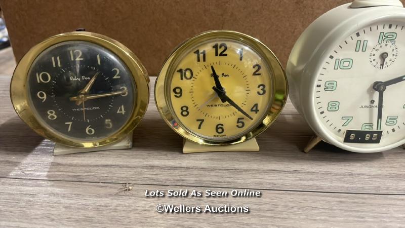 SIX WESTCLOX ALARM CLOCKS INCLUDING BIG BEN; ANOTHER EXAMPLE BY JUNGHANS - Image 2 of 4