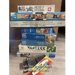 BOX OF ASSORTED GAMES AND PUZZLES