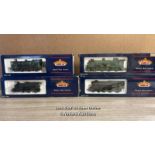 BACHMANN 00 GAUGE: TWO LOCOMOTVES AND TWO CARRIAGES, BOXED, SEE PHOTOS FRO DETAILS