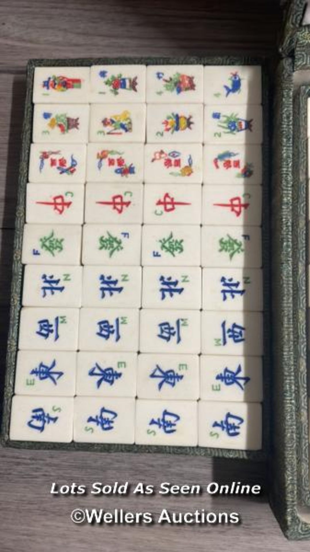 *VINTAGE MAH JONGG MAHJONG SET GAME IN CASE COMPLETE BAMBOO AND BONE - Image 4 of 7