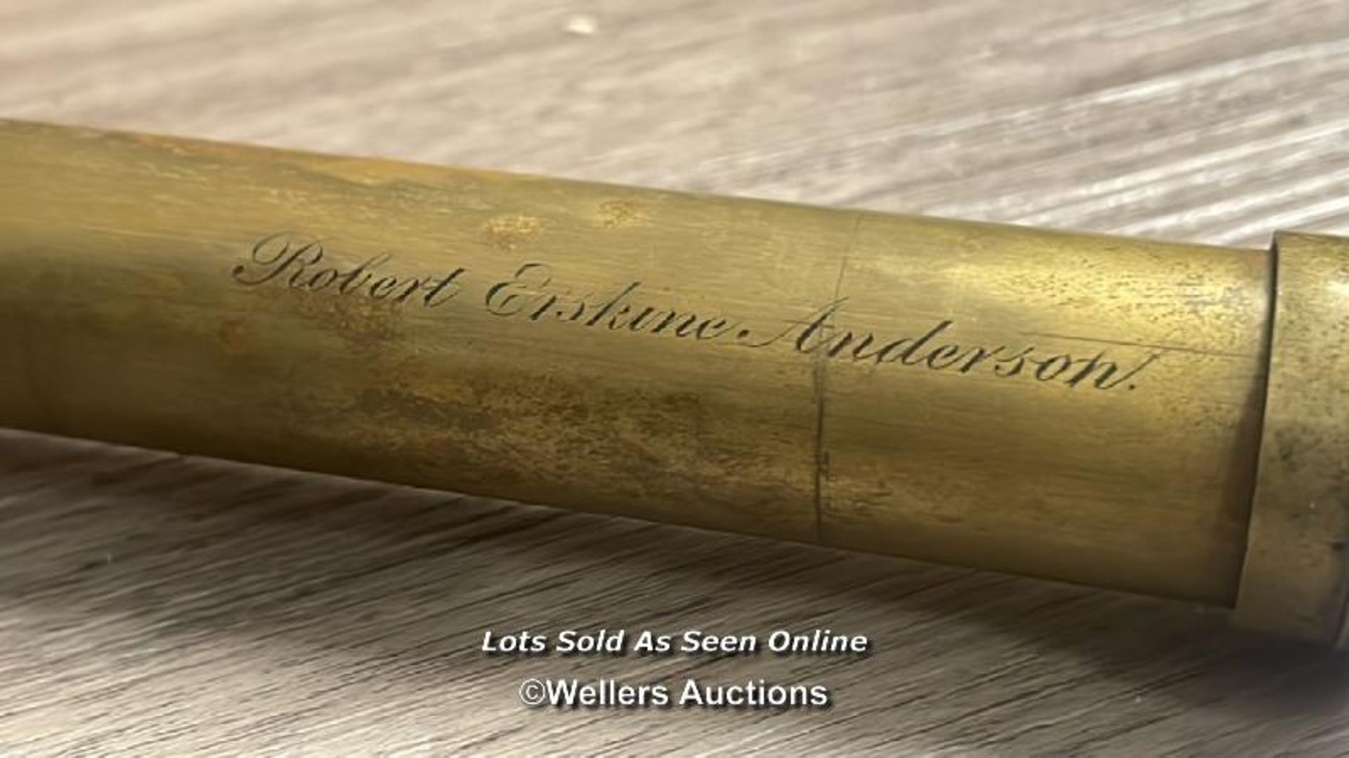 *EARLY VICTORIAN TROUGHTON & SIMMS 4 DRAW BRASS AND MAHOGANY TELESCOPE, 61.5CM LONG (EXTENDED) - Image 5 of 8