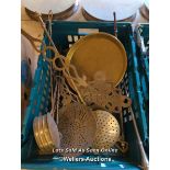 *BOX OF BRASSWARE INCLUDING MAINLY FIREPLACE TOOLS / ALL LOTS ARE LOCATED AT AUTHENTIC RECLAMATION