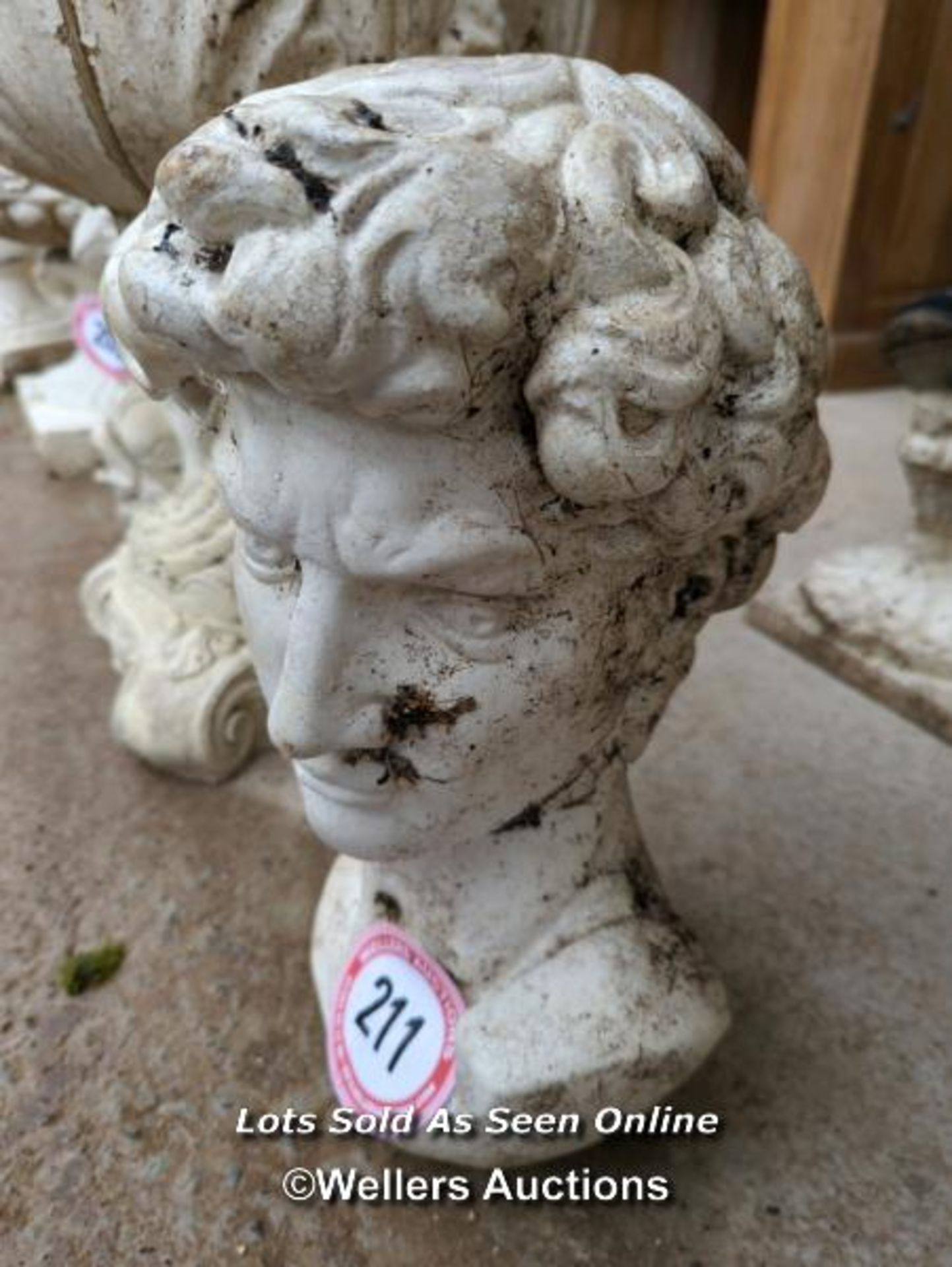 *CONCRETE BUST OF A ROMAN, 18 INCHES HIGH / ALL LOTS ARE LOCATED AT AUTHENTIC RECLAMATION TN5 7EF - Image 2 of 3