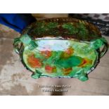 *MAJOLICA GAME PIE TUREEN AND COVER DECORATED WITH RABBIT, MALLARD, AND PIGEON TOGETHER WITH A