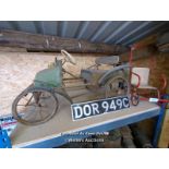 *VINTAGE CHILDRENS CAR, PUSHCHAIR AND NUMBER PLATE / ALL LOTS ARE LOCATED AT AUTHENTIC RECLAMATION