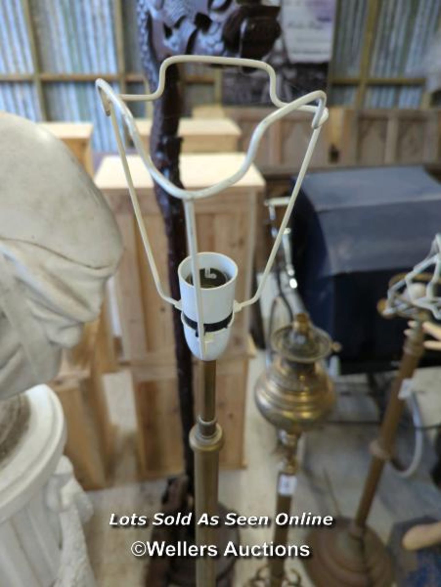 *BRASS STANDARD LAMP, 60 INCHES HIGH / ALL LOTS ARE LOCATED AT AUTHENTIC RECLAMATION TN5 7EF - Image 2 of 3