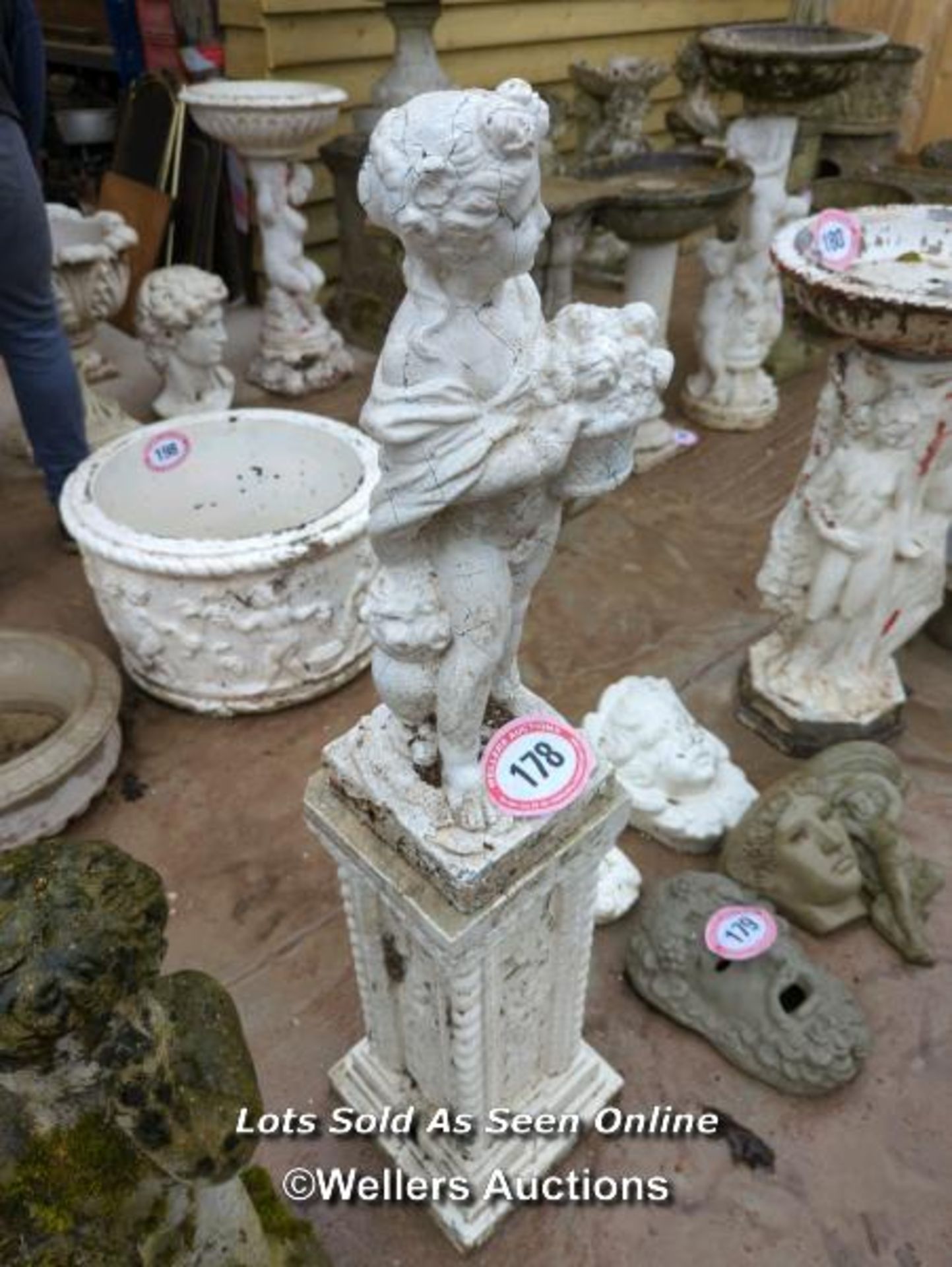 *RESIN PLINTH AND STATUE, TOTAL HEIGHT 44 INCHES / ALL LOTS ARE LOCATED AT AUTHENTIC RECLAMATION TN5