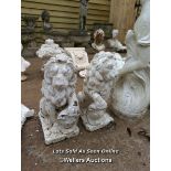 *PAIR OF SITTING LIONS, BOTH 17 INCHES HIGH / ALL LOTS ARE LOCATED AT AUTHENTIC RECLAMATION TN5 7EF