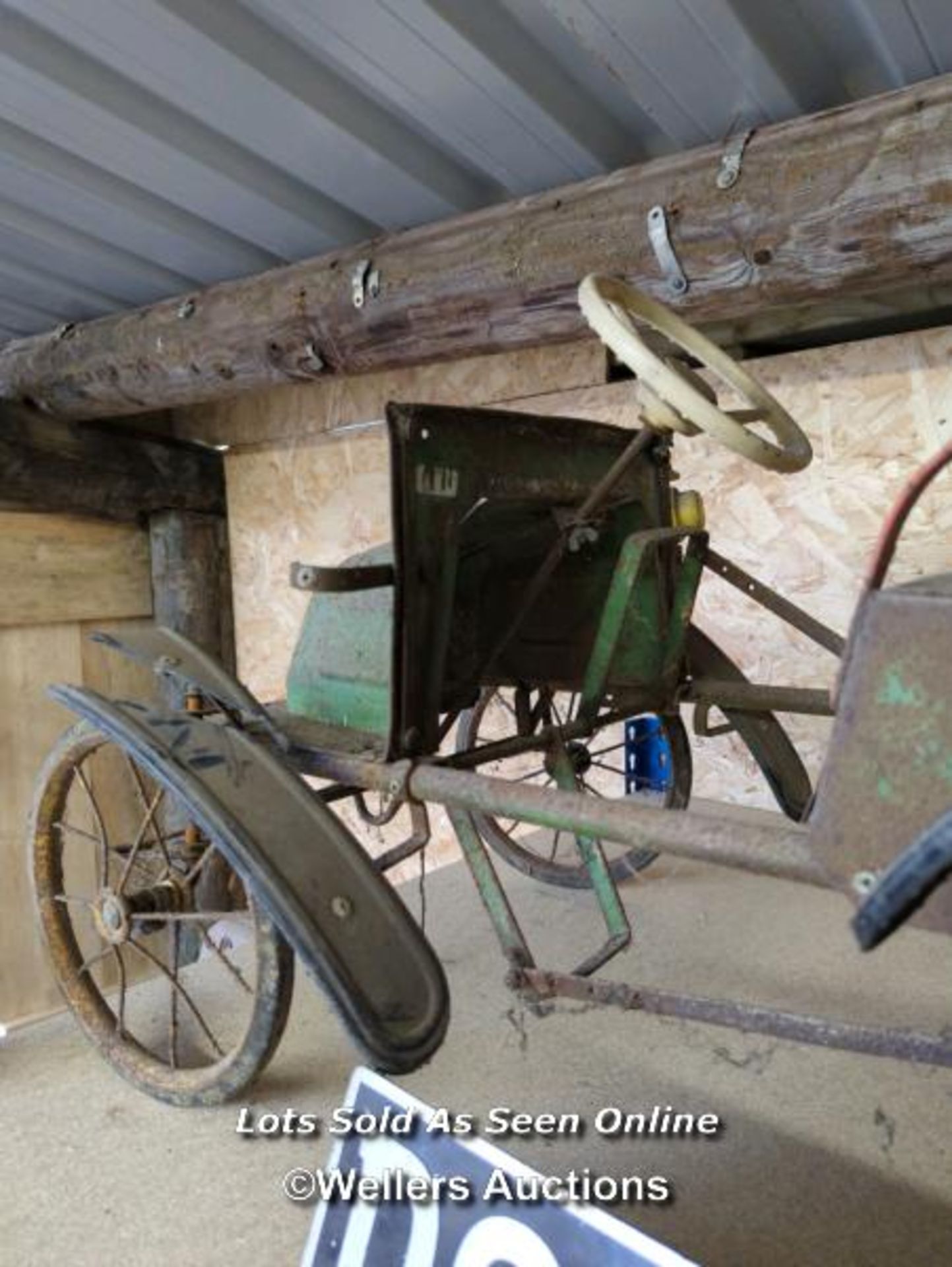 *VINTAGE CHILDRENS CAR, PUSHCHAIR AND NUMBER PLATE / ALL LOTS ARE LOCATED AT AUTHENTIC RECLAMATION - Image 2 of 8