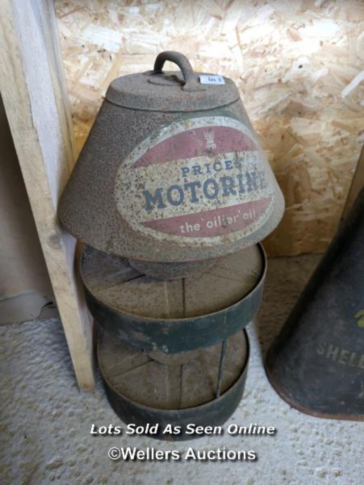 *PRICE MOTORINE 'THE OILER OIL' OIL HOSE SPOOL, 28 INCHES HIGH / ALL LOTS ARE LOCATED AT AUTHENTIC