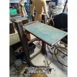 *LARGE VINTAGE WOODEN CAMERA STAND, 49 INCHES HIGH / ALL LOTS ARE LOCATED AT AUTHENTIC RECLAMATION