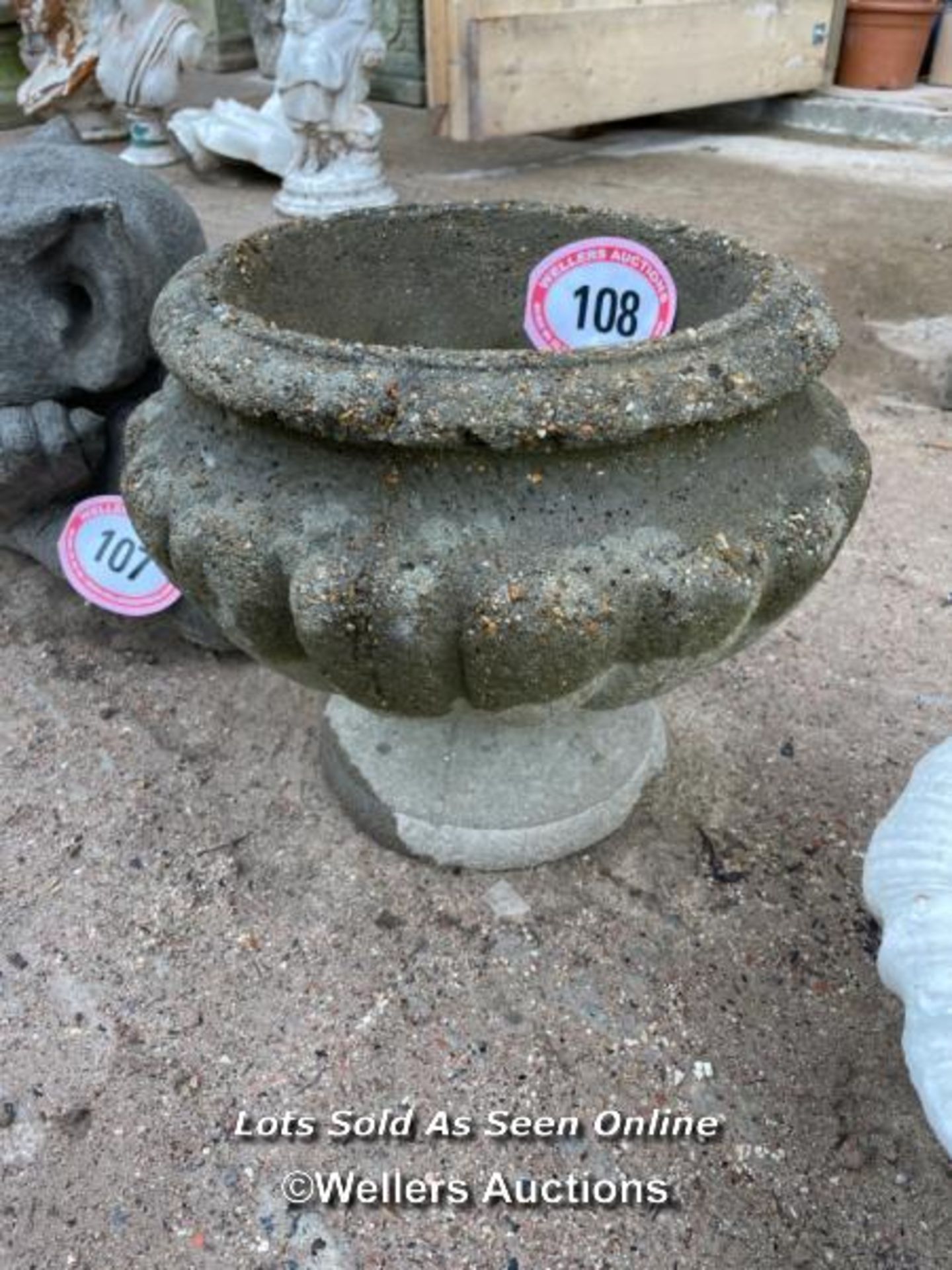 *CONCRETE GARDEN URN, 14 HIGH X 14 DIAMETER / ALL LOTS ARE LOCATED AT AUTHENTIC RECLAMATION TN5 7EF - Image 2 of 2