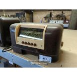 *VINTAGE BUSH RADIO, SERIAL NO: 62/58212, REPORTED AS WORKING (NO GUARANTEE) / ALL LOTS ARE