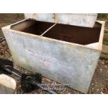 *1908 GALVANISED TROUGH, 40 HIGH X 71 LONG X 48 DEEP / ALL LOTS ARE LOCATED AT AUTHENTIC RECLAMATION