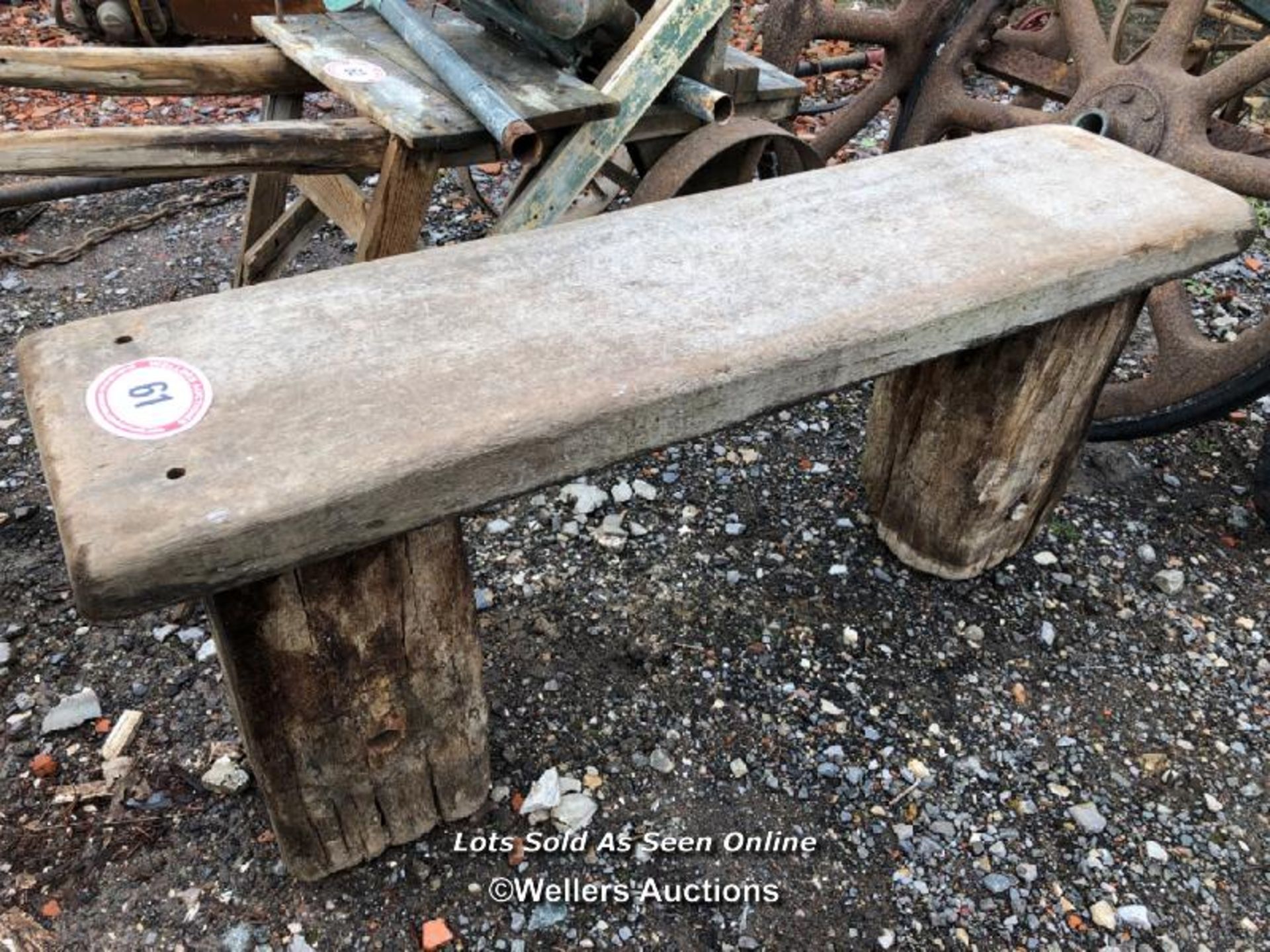 *HARDWOOD BENCH MADE FROM CEDAR FENCE TIMBERS / ALL LOTS ARE LOCATED AT AUTHENTIC RECLAMATION TN5