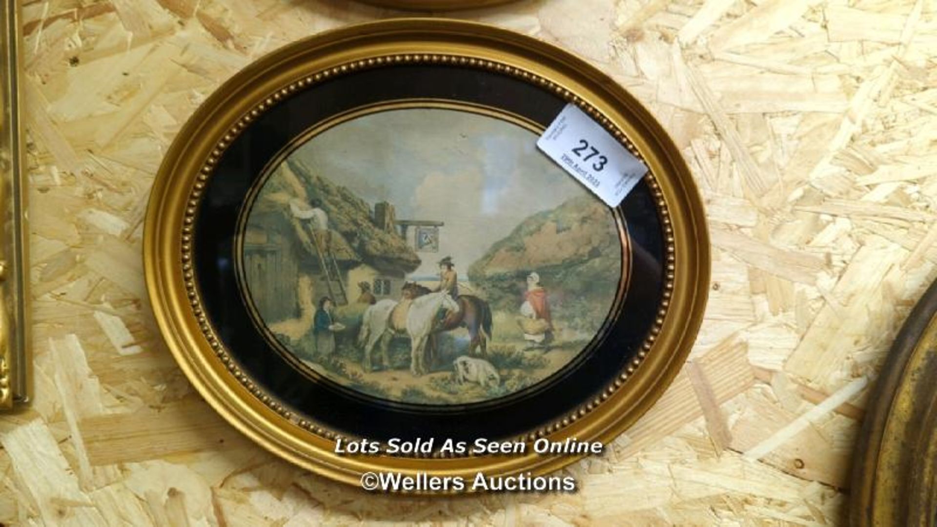 *FOUR OVAL FRAMED AND GLAZED PICTURES DEPICTING COUNTRY SCENES / ALL LOTS ARE LOCATED AT AUTHENTIC - Image 4 of 5