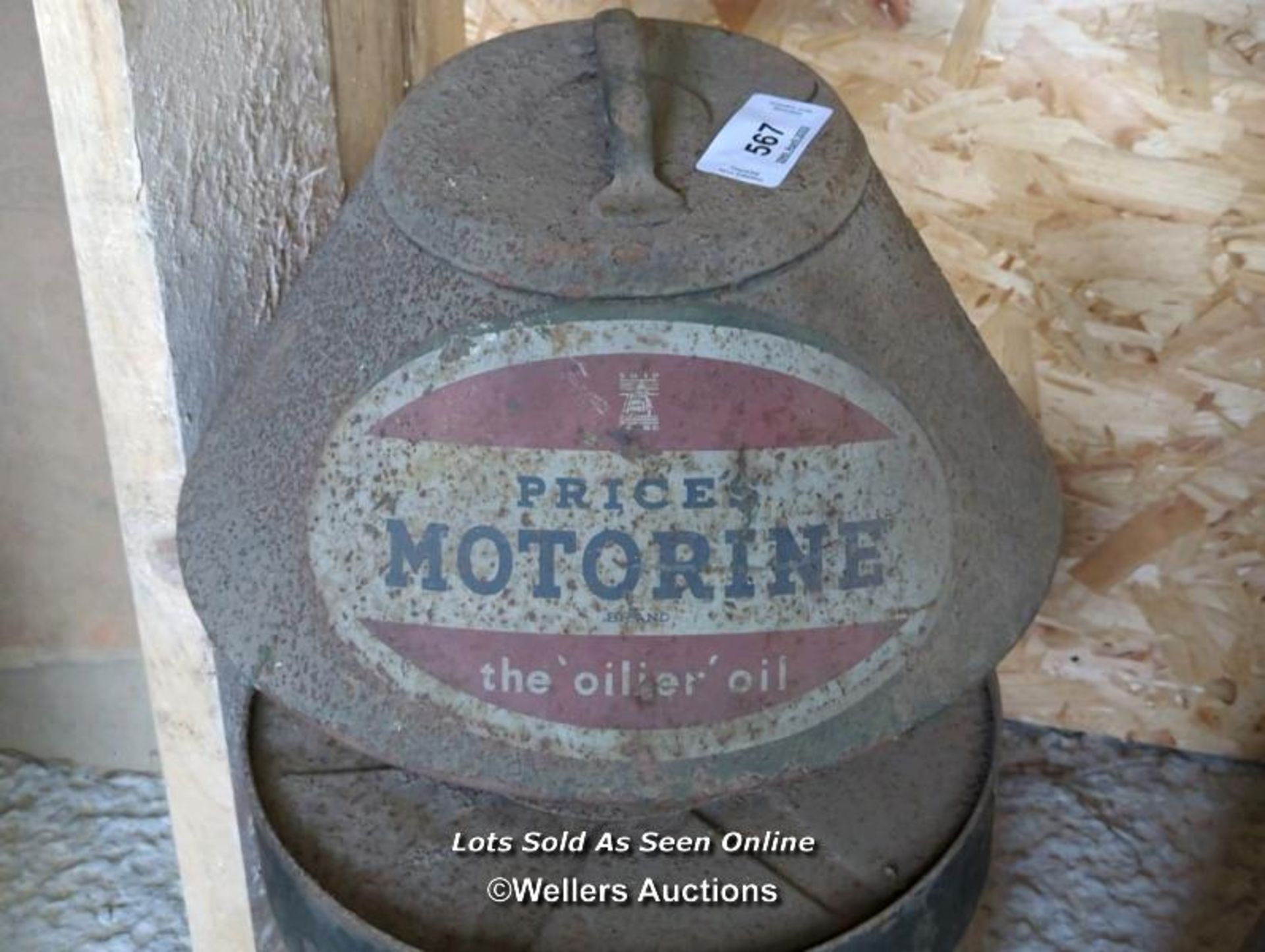 *PRICE MOTORINE 'THE OILER OIL' OIL HOSE SPOOL, 28 INCHES HIGH / ALL LOTS ARE LOCATED AT AUTHENTIC - Image 2 of 3