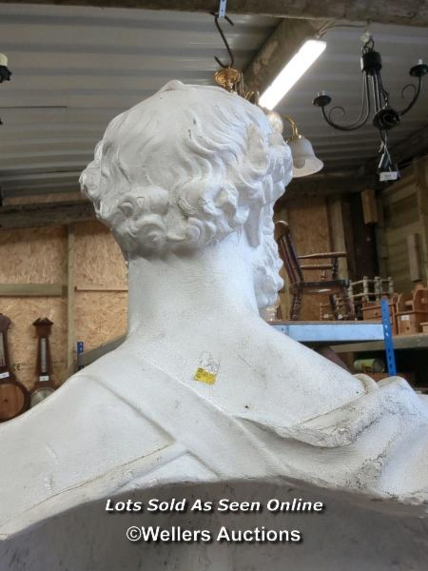 *LARGE BUST ON PLINTH, TOTAL HEIGHT 77 INCHES / ALL LOTS ARE LOCATED AT AUTHENTIC RECLAMATION TN5 - Image 4 of 4