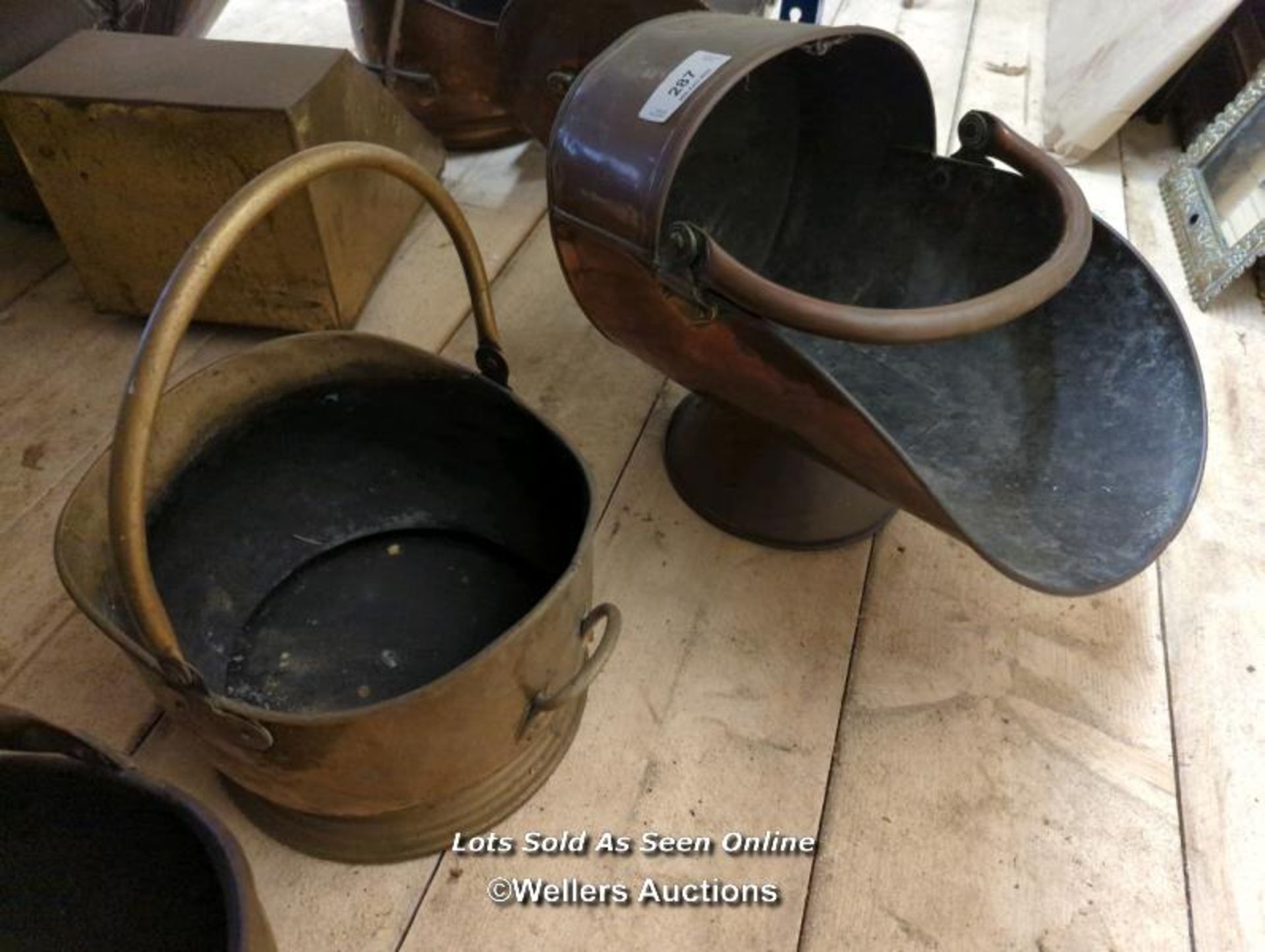 *ONE COPPER COAL SHUTTLE AND ONE COPPER COAL BUCKET / ALL LOTS ARE LOCATED AT AUTHENTIC