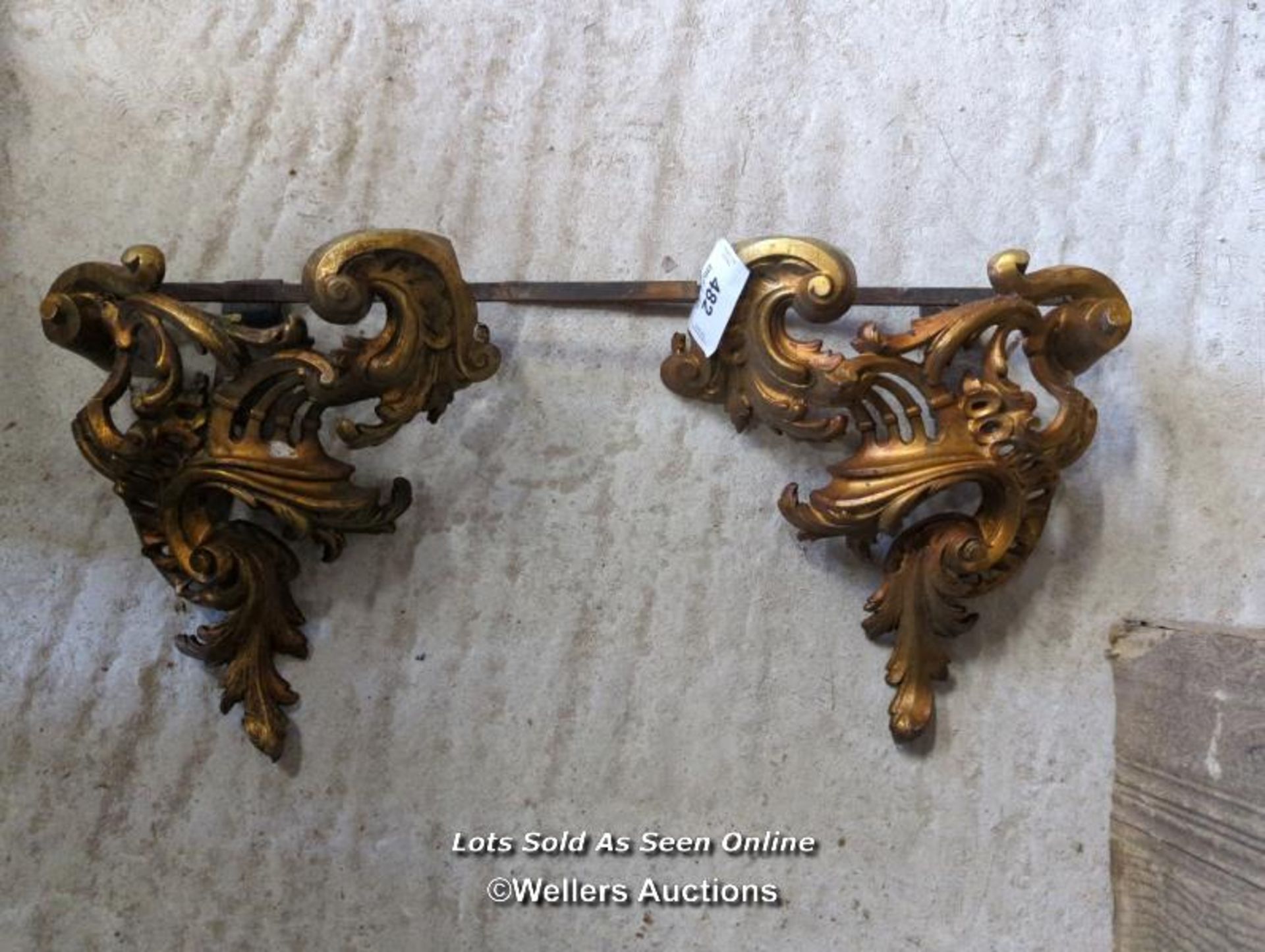 *PAIR OF BRASS ORNATE FIRE DOGS / ALL LOTS ARE LOCATED AT AUTHENTIC RECLAMATION TN5 7EF