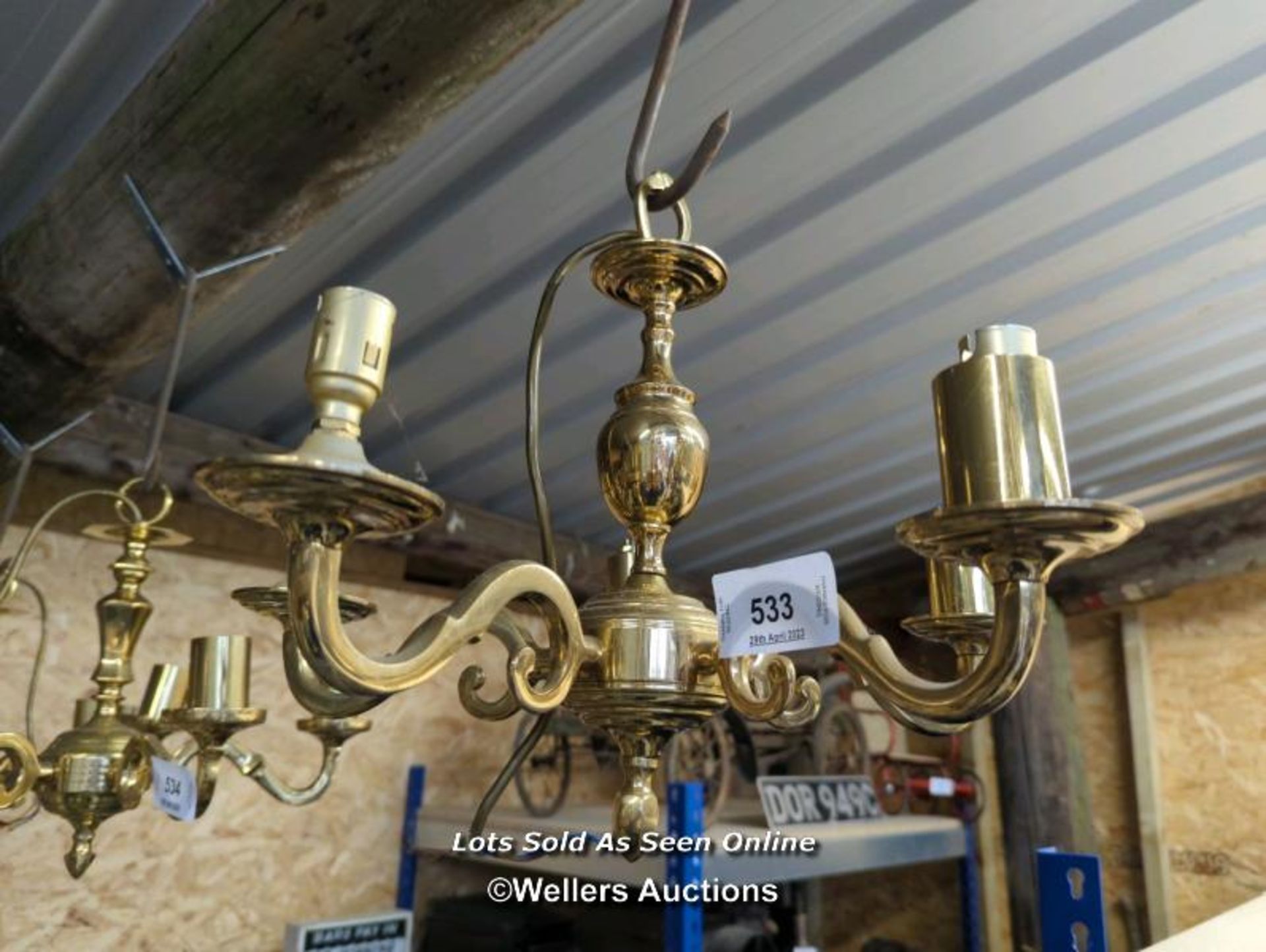 *FIVE BRANCH CANDELABRA CONVERTED TO ELECTRIC, 14 INCHES HIGH / ALL LOTS ARE LOCATED AT AUTHENTIC