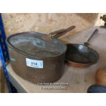 *TWO COPPER SAUCEPANS / ALL LOTS ARE LOCATED AT AUTHENTIC RECLAMATION TN5 7EF