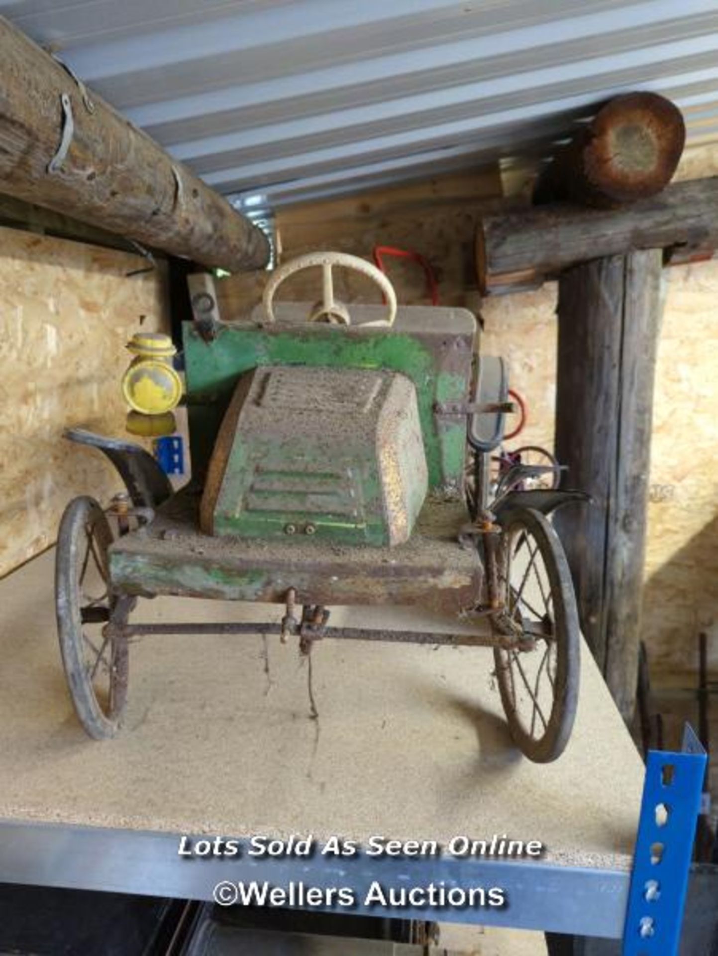 *VINTAGE CHILDRENS CAR, PUSHCHAIR AND NUMBER PLATE / ALL LOTS ARE LOCATED AT AUTHENTIC RECLAMATION - Image 7 of 8