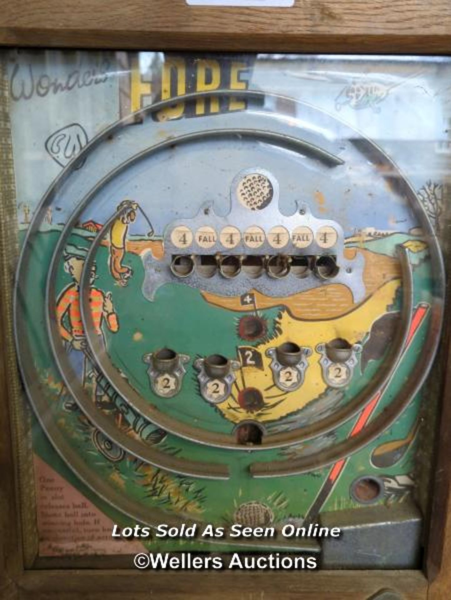 *VINTAGE FUN FAIR WONDERS 'FORE' SLOT MACHINE / ALL LOTS ARE LOCATED AT AUTHENTIC RECLAMATION TN5 - Image 2 of 4