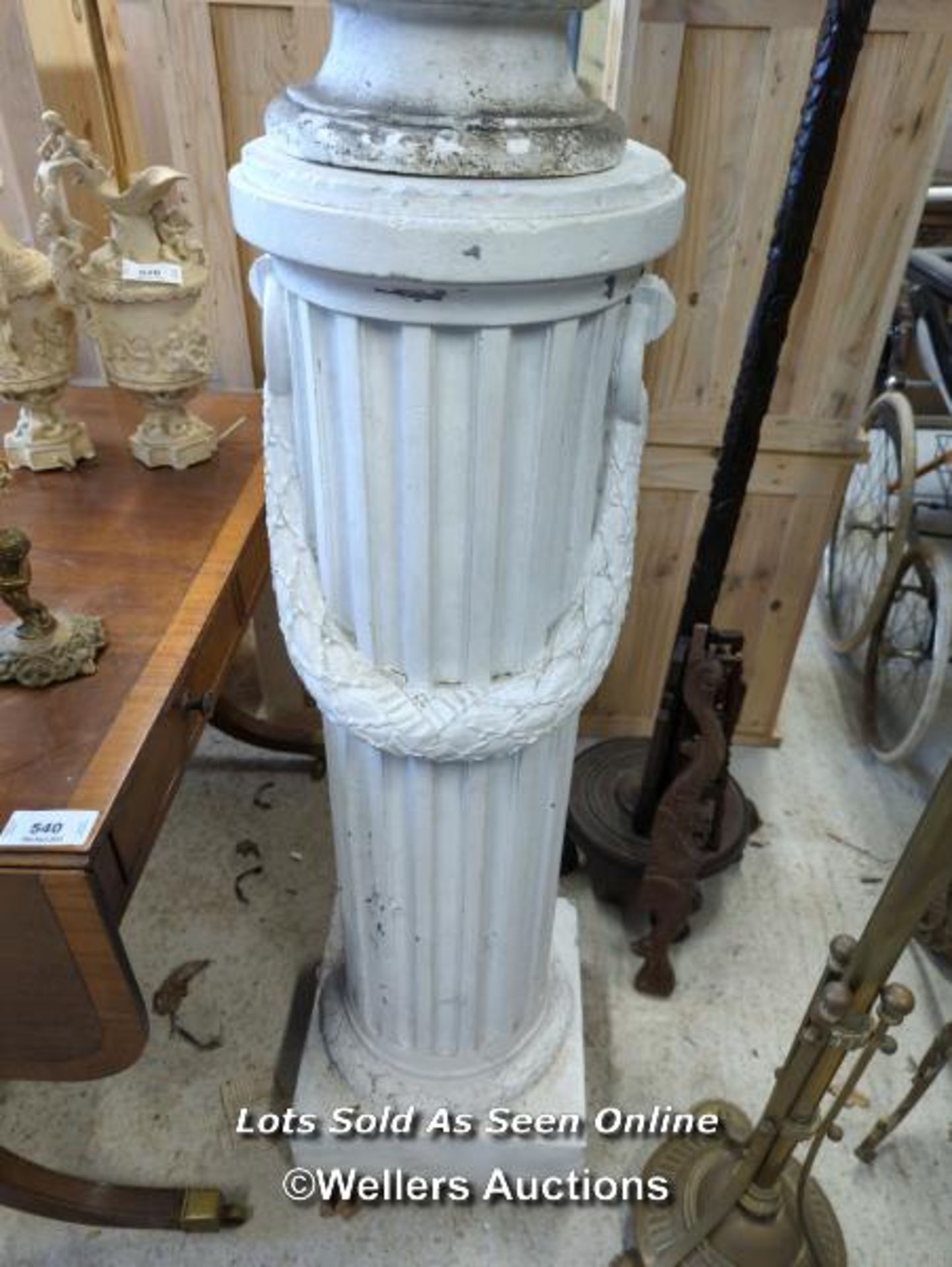 *LARGE BUST ON PLINTH, TOTAL HEIGHT 77 INCHES / ALL LOTS ARE LOCATED AT AUTHENTIC RECLAMATION TN5 - Image 3 of 4